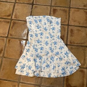 Floral Blue and White Dress